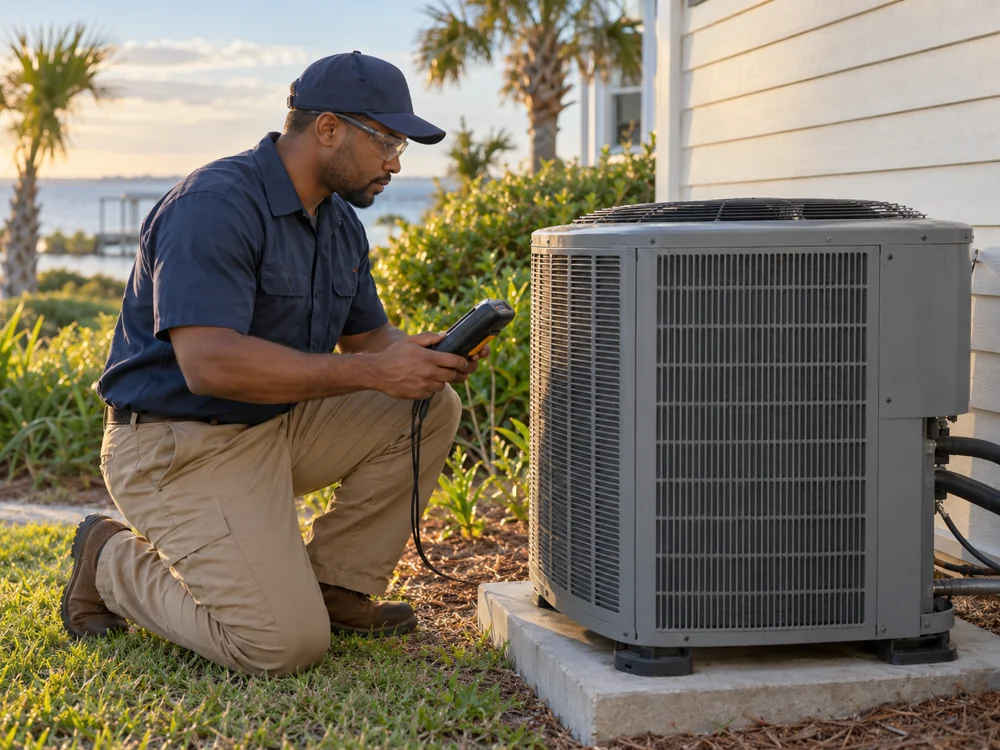 HVAC work on the Gulf Coast, illustrative image